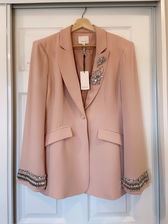 cinq a sept Jackets & Blazers - NWT $698 Cinq a Sept Cheyenne Embellished Stacked Jewelry Lined Blazer Blusher